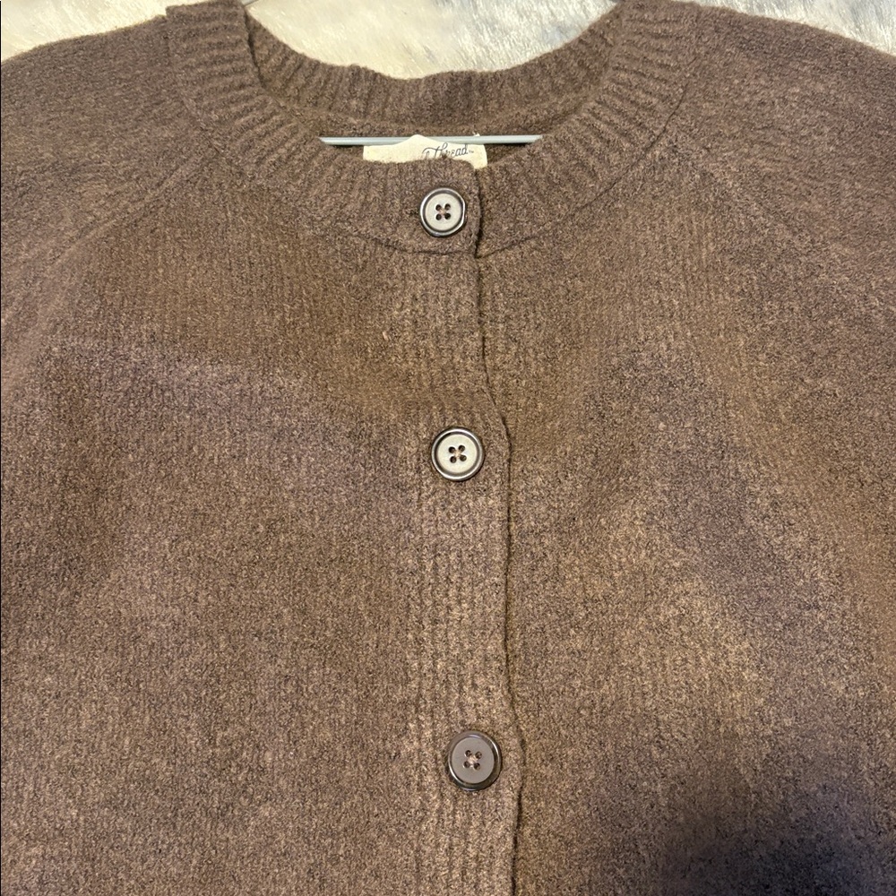 Brown Button-Up Cardigan - Picture 2 of 3